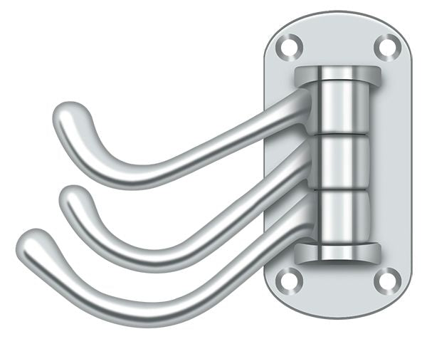 Deltana TSH40U26 Triple Swivel Hook; Heavy Duty; 4" Projection; Bright Chrome Finish