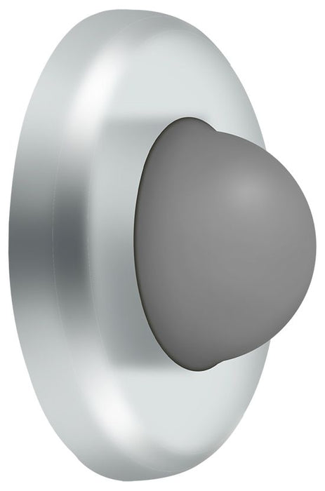 Deltana WBC250U26 Wall Mount Convex Flush Bumper; 2-1/2" Diameter; Bright Chrome Finish