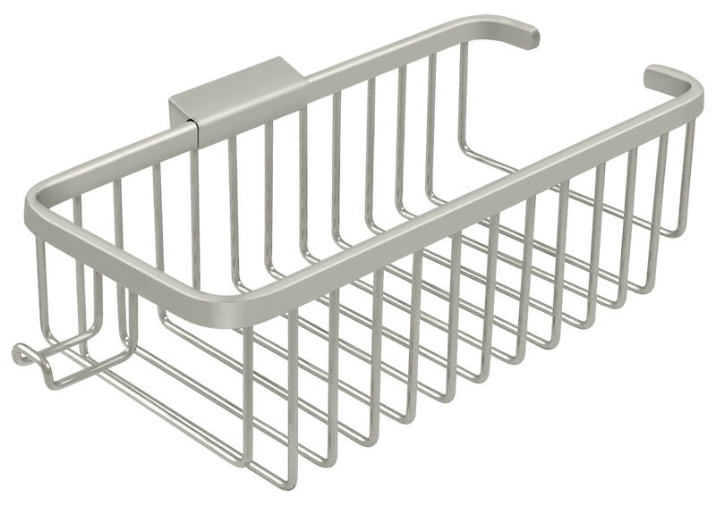 Deltana WBR1054HU15 Wire Basket; 10" Rect/Shampoo with Hook; Satin Nickel Finish