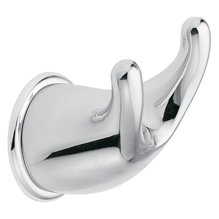 Moen YB8003CH Mason Double Robe Hook Bright Chrome Finish - Mounting Post YB8000 Sold Separately *