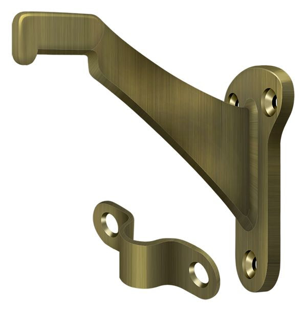 Deltana ZHRBB325U5 Hand Rail Brackets; Zinc 3-1/4" Projection; Antique Brass Finish